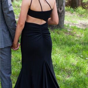 Black Strappy Back Prom Dress - Rachel Allen #70153